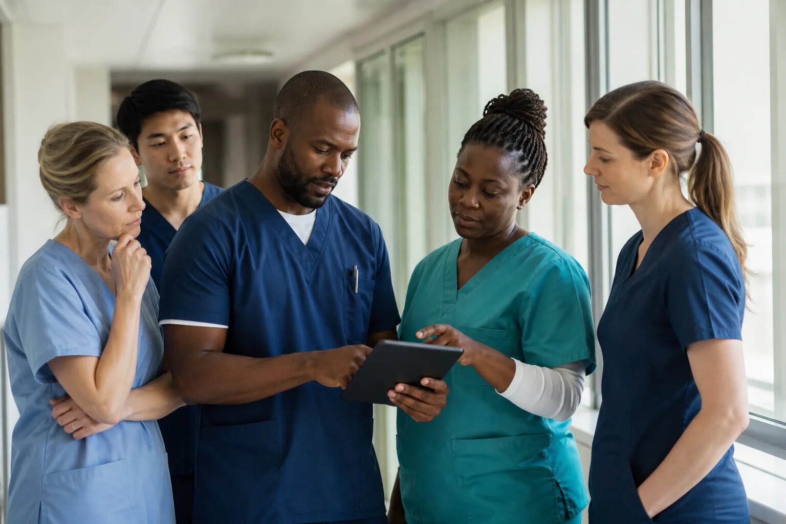 Healthcare professionals collaborating